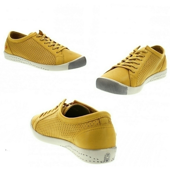 SOFTINO'S by Fly London Yellow Leather Women's Sneakers - Picture 2 of 2